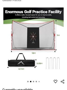 Himal 10ft x 7ft Golf Practice Net - Black with Red Trim